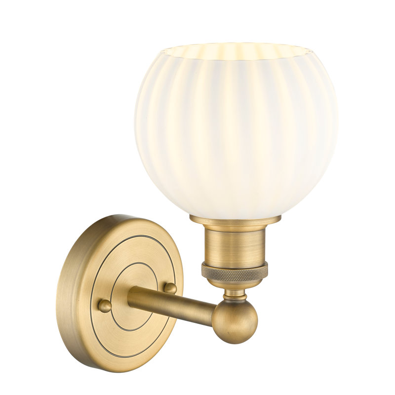 Applique murale 1 lumière Edison Venetian, Laiton brossé, H 10,25 po x l 6 po x P 7,5 po