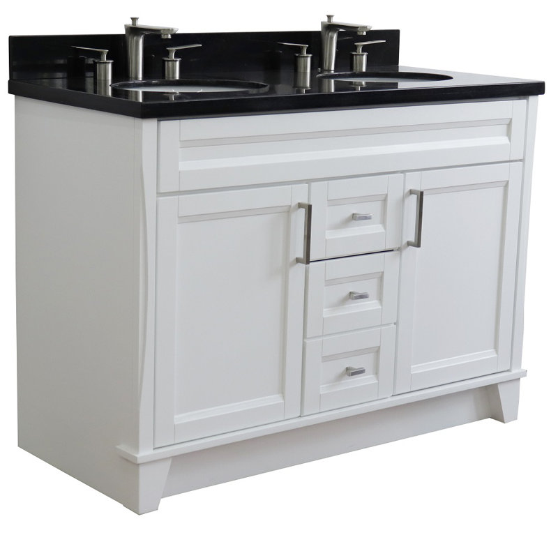 Ensemble de meuble-lavabo double 49 po Abdihakin, Noir galaxie