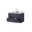 Meuble-lavabo simple bleu 30 po X P 22 po D, plateau en marbre de culture et robinet-117825171