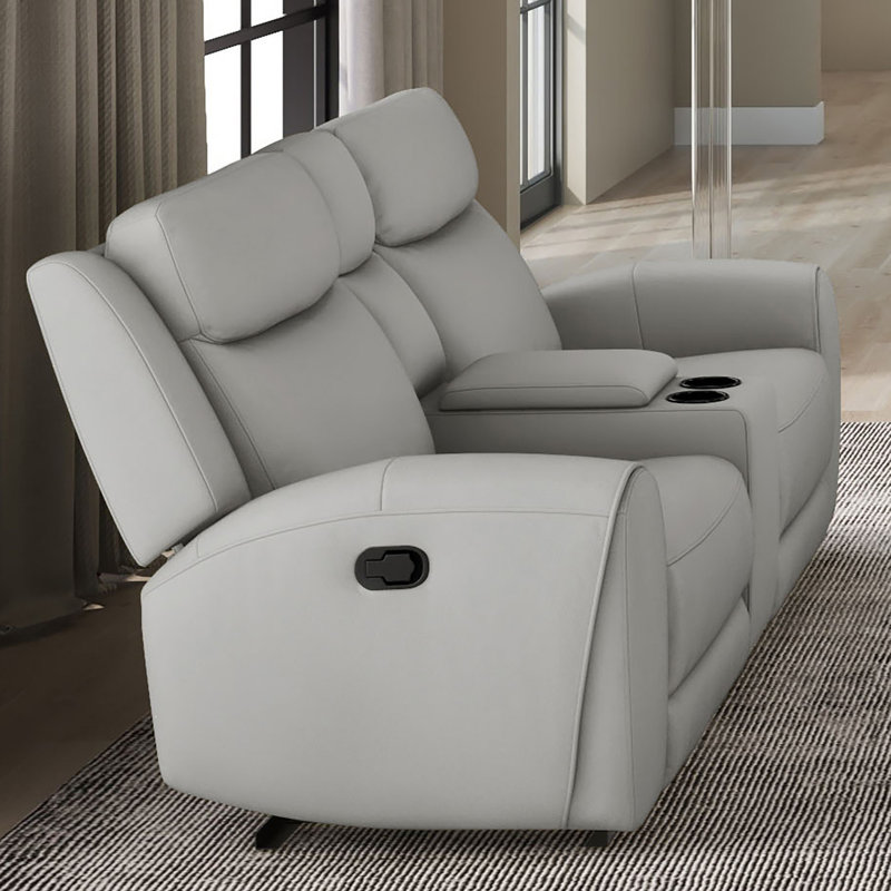 Causeuse transitionnelle l 78,4 po, gris clair, Gris clair