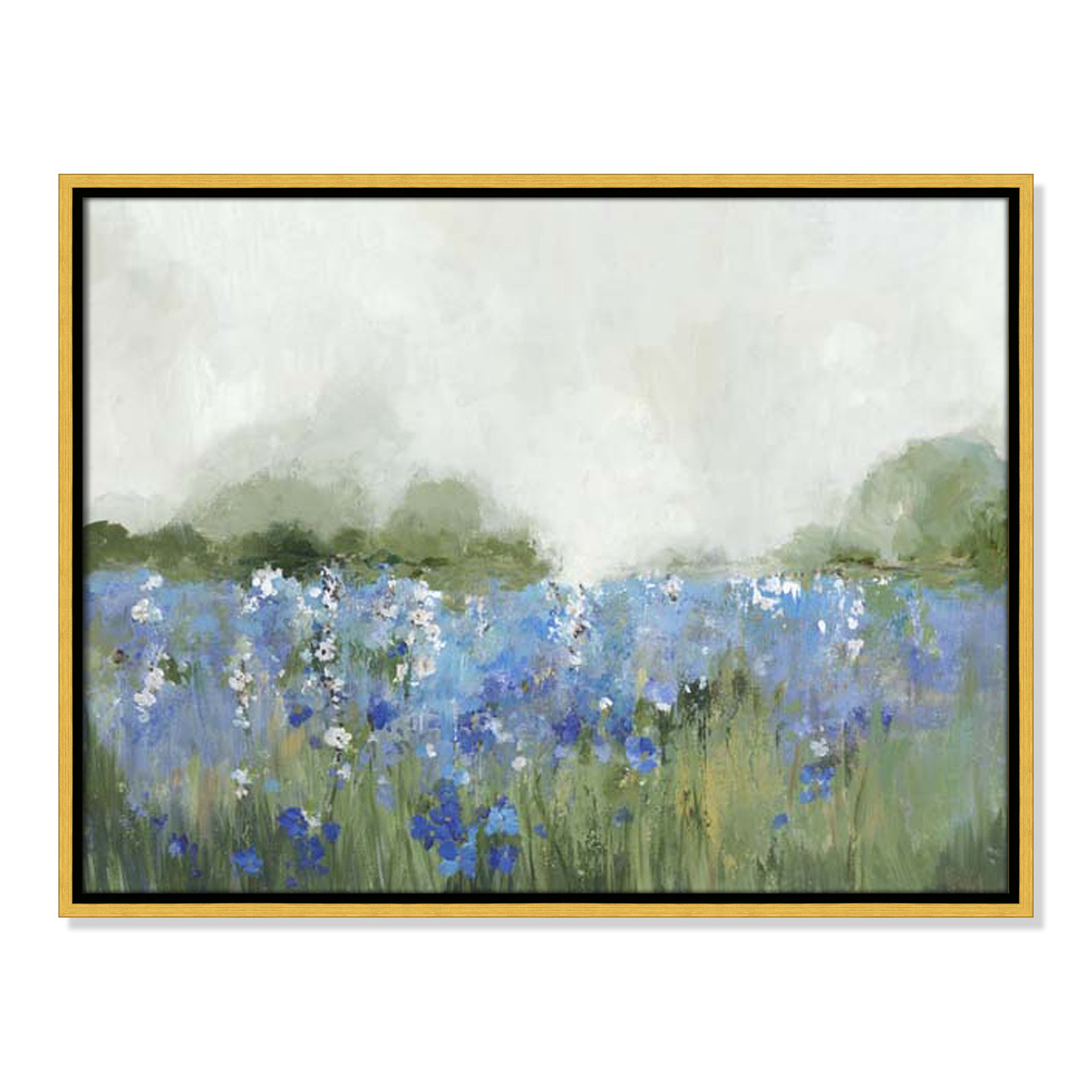 Meadows Bluebells Field by Allison Pearce, 19.5" H x 25.5" W x 2" D, Gold Framed