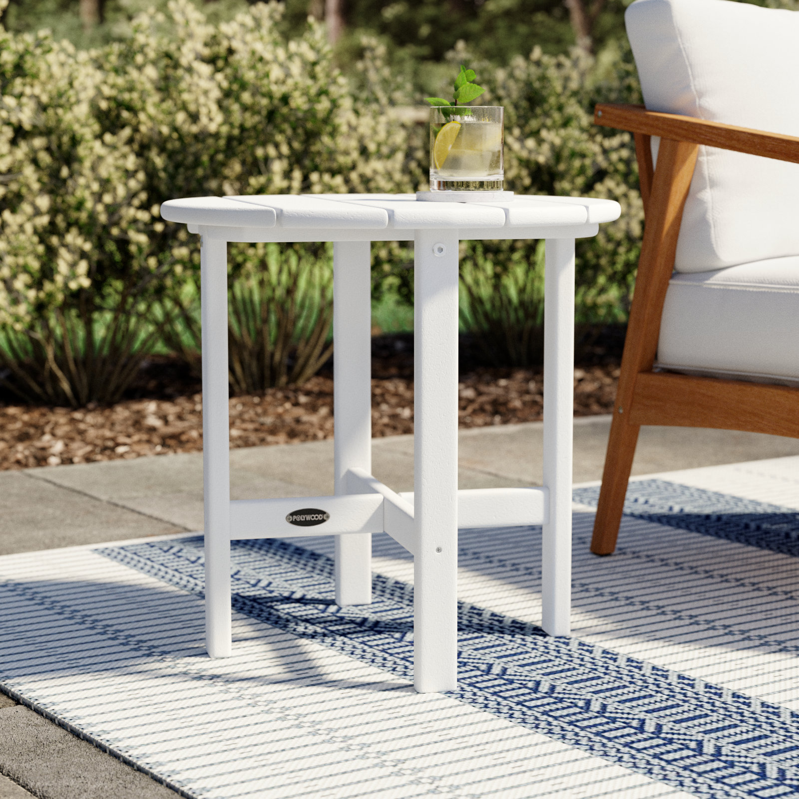 POLYWOOD® Tables 18" Patio Side Table, White