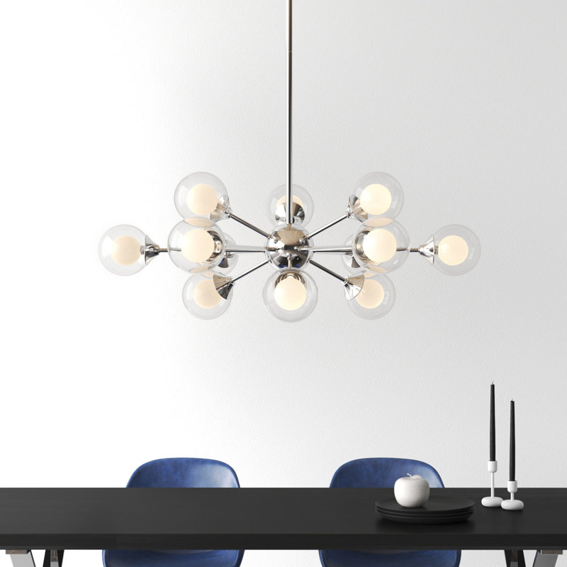 Optimist Dimmable Sputnik Sphere Chandelier, 11" H x 29" W x 29" D, 12, Polished Chrome