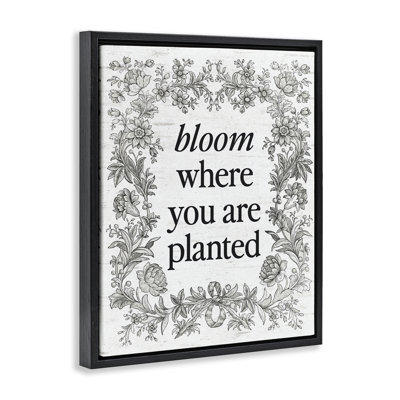 Cadre d'inspiration florale avec bordure flottante rétro, design avec lettres et doublure