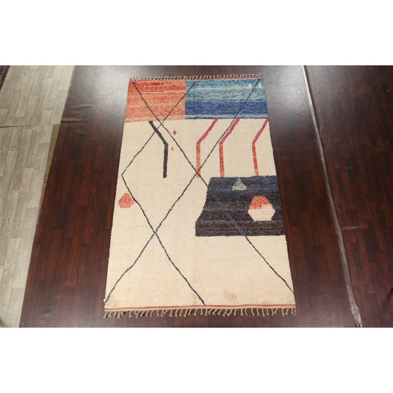 Tapis oriental en laine marocain en laine noué à la main 7 x 11