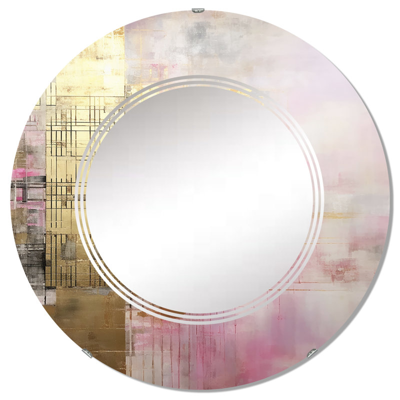 Molyneux - Miroir mural rond moderne, 32 po x 32 po