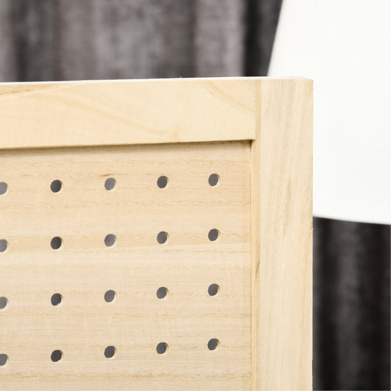 Paravent de bureau de 4,7 pi de hauteur, cloison pliante portative en bois, cloison naturelle avec design avant-gardiste pour bureau, écran élégant