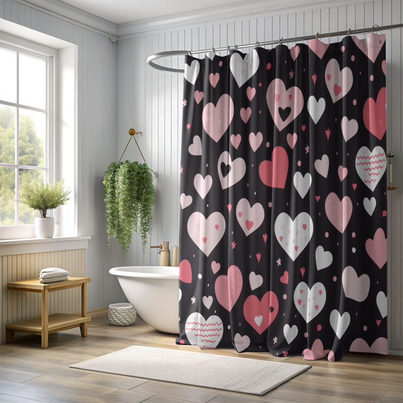 Love Rise - Rideau de douche Premium, H 74 po x l 71 po