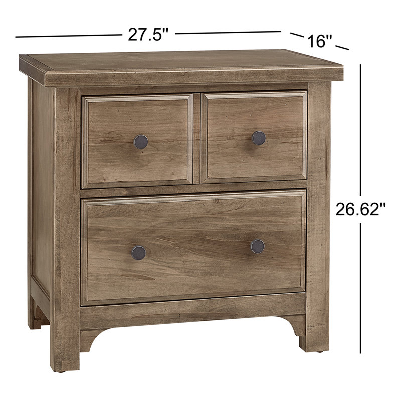 Dragomir 27.5'' W Nightstand, Natural Oak
