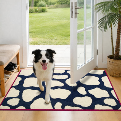 Tapis de porte lavable antidérapant retenant la saleté, idéal pour les animaux et les enfants