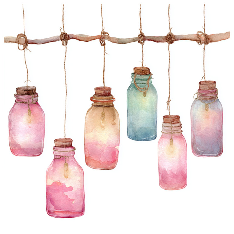 Rideaux de douche suspendus aquarellés, L 70 po x H 93 po