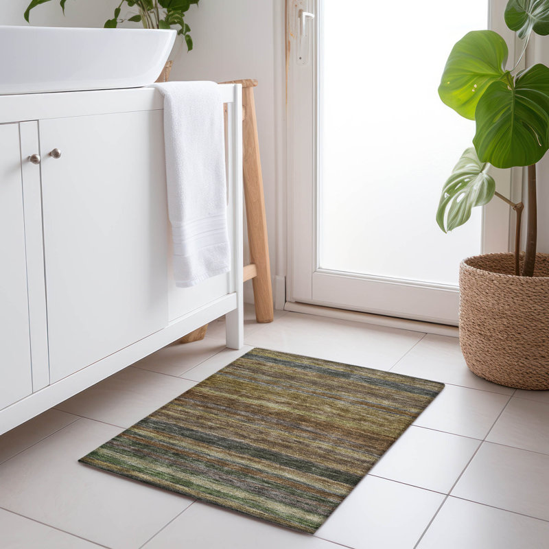 Tapis d'intérieur / extérieur lavable à la machine 5 pi x 7 pi 6 po ACN1639 Claudian, Rectangle 1 pi 8 po x 2 pi 6 po
