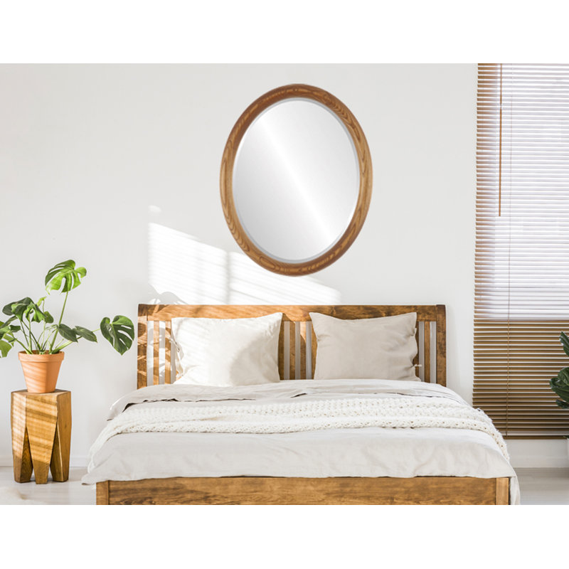 Wimborne Solid Wood Mirror, 19" x 19", Dark Carmel