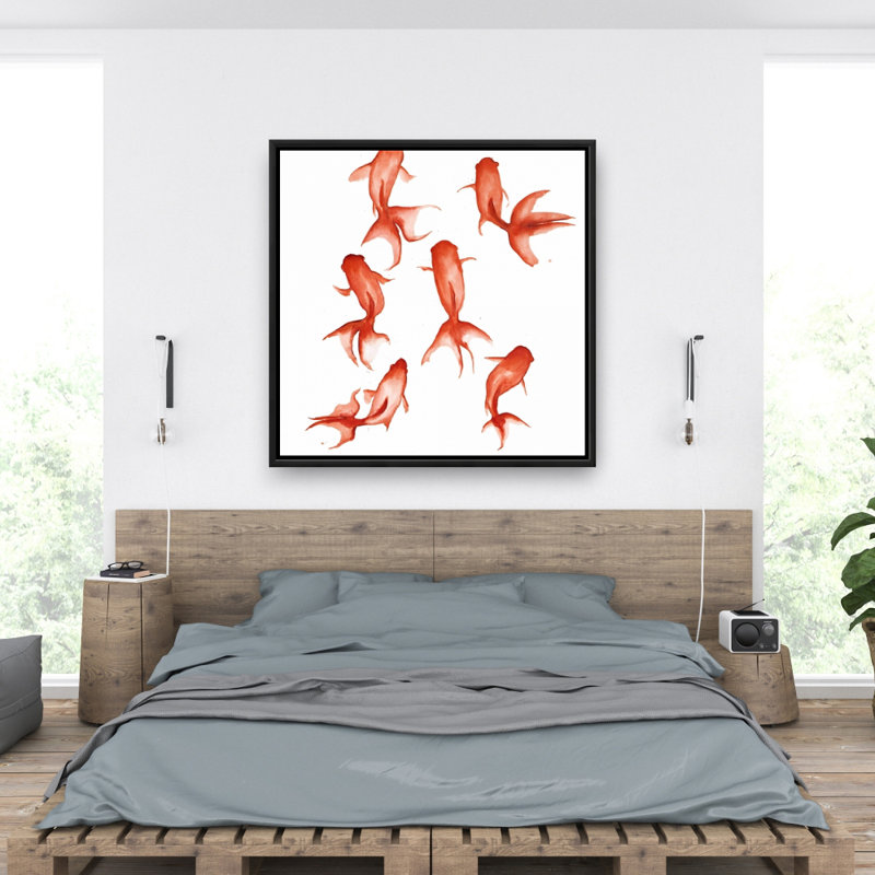 "Petits poissons rouges" sur toile