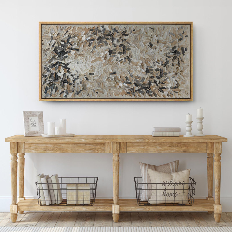 Faux texture de coup de peinture brune, œuvre d'art rustique neutre moderne, photos de décoration murale très grande abstraite, impression numérique sur toile giclée sur toile