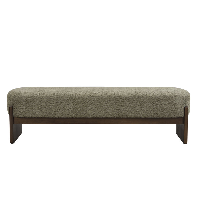 Snedicor Elegant Loop Yarn Ottoman, Dark Green