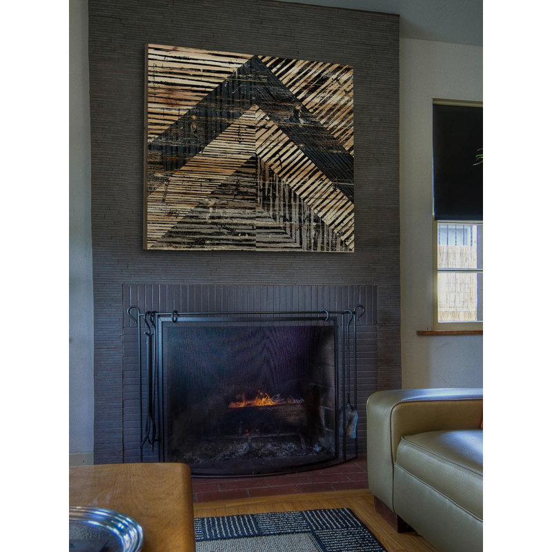 « native mosaic », impression sur bois, 40 po x 40 po