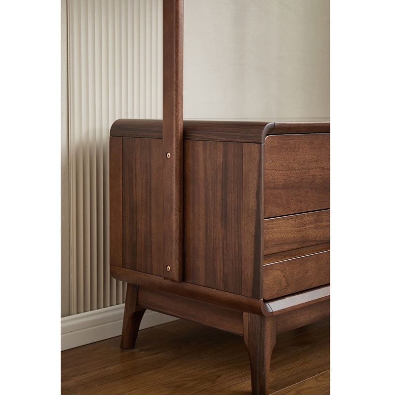 Solid Wood Coat Rack with Silent Drawers