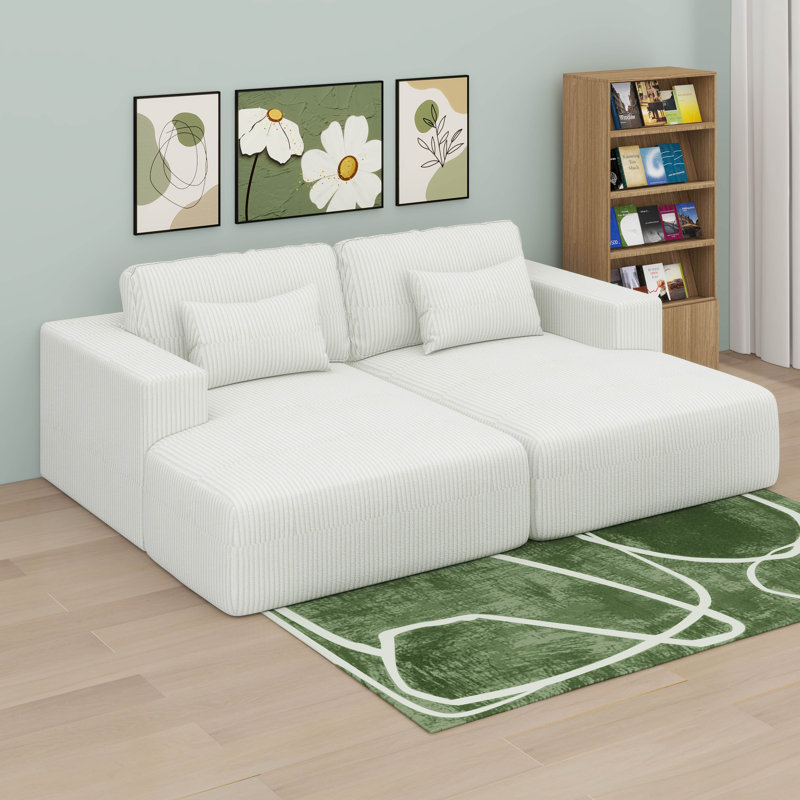 Méridienne surdimensionnée, canapé-lit Cloud Plush, Blanc