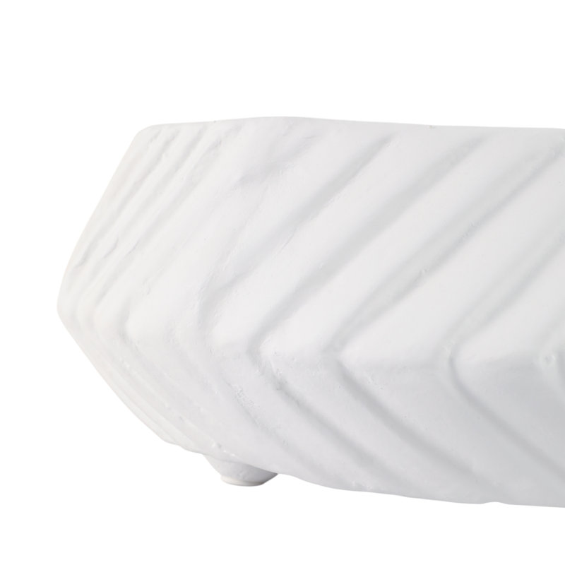 Decorative Bowls Pottery And Ecomix Sculpted Textured Design Casual Home Accent Bowl Set Of 2, White