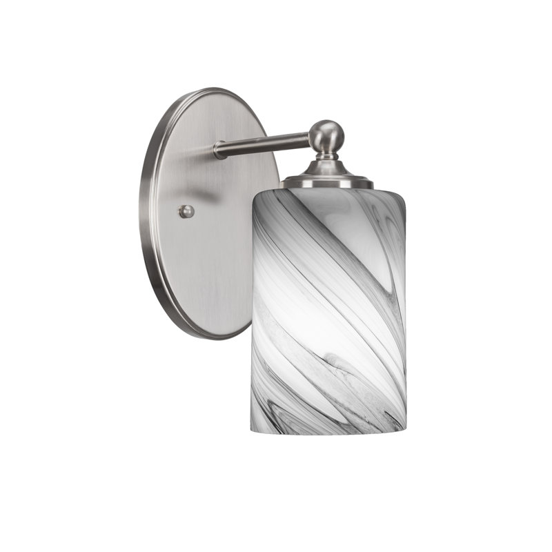 Applique murale Nevide illustrée d'un verre tourbillon onyx de 4 po, Nickel brossé