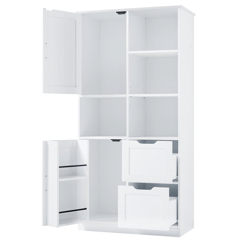 Armoire de rangement de salle de bain avec portes et tiroirs