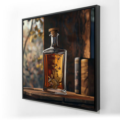 Alcool - Art mural sur toile encadré rouge pour la décoration intérieure