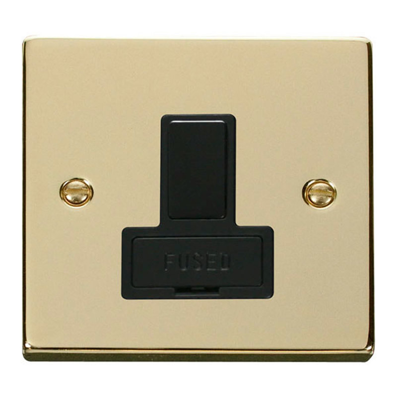 Polished Brass 13A Fused Connection Unit Switched