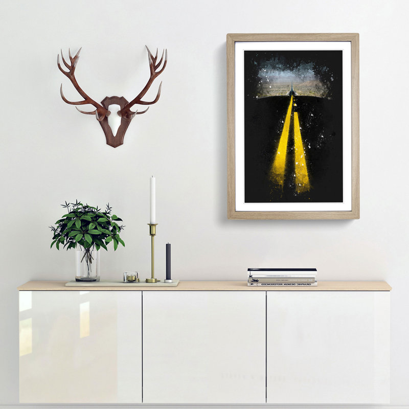 Horizon Of Nevada Paint Splash - Picture Frame Graphic Art, 87cm H x 62cm W x 2cm D, Oak Framed
