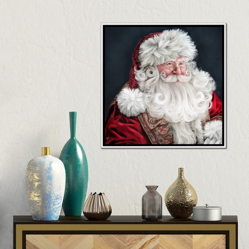 Saint-Nicolas, reproduction d'art sur toile encadrée, H 18 po x l 18 po, Floater Framed without Mat, Blanc