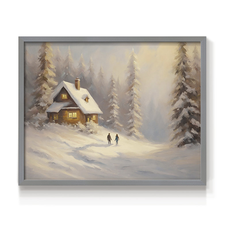 Paysages rétro-CI - reproduction encadrée - réaménageable, H 22 po x l 28 po, Gris