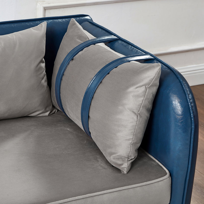 Chaise longue avec rangement dissimulé, Gris te bleu