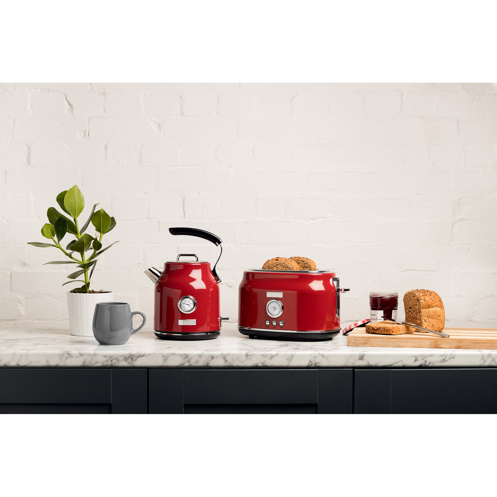 Haden Dorset Stainless Steel Electric Kettle, Red