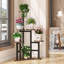 Étagère de coin rustique brune à 6 niveaux de hauteur 43,70 "pour pots multiples pour salon, patio, balcon et jardin