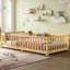 Lit plateforme avec barrière de sécurité et porte de chambre à coucher Iyania Kids-2003664224-2003664239
