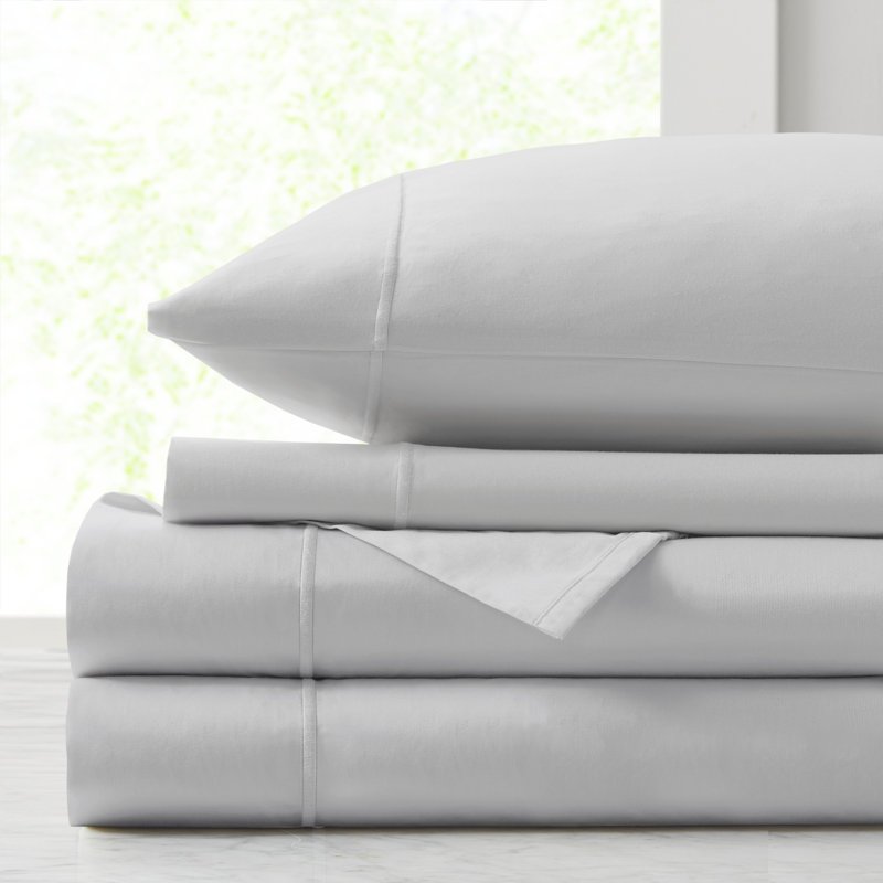 Croscill Luxury Egyptian 500TC Cotton Sheet Set, King, Gray
