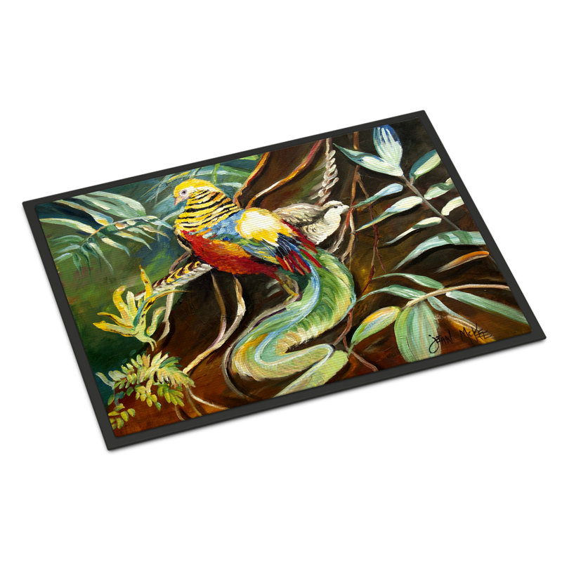 Paillasson d’intérieur antidérapant mandarine, Rectangle 2 pi x 3 pi