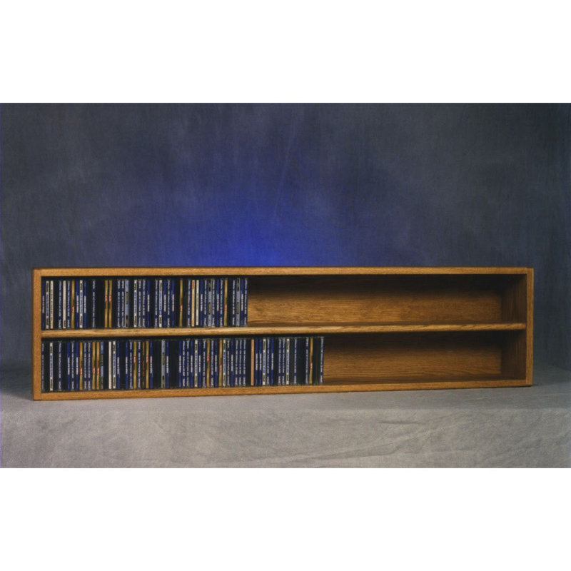 Support à CD en bois de style tablette - Série 03, Naturel, H 24,75 po x l 52 po x P 6,75 po