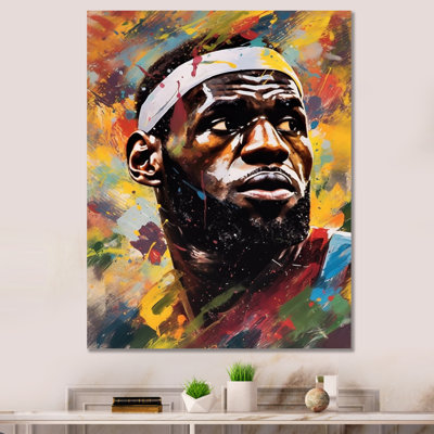 Le Bron Multicolor - art mural sur toile Sports