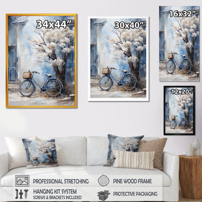 Fleurs blanches et bleues - Art mural