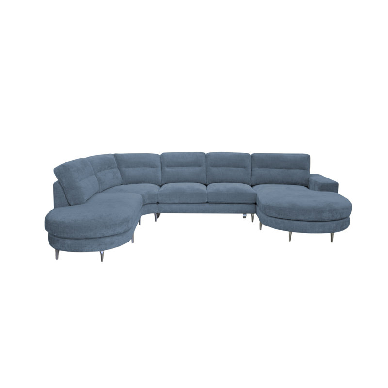 6 Seater Corner Sofa , Left Hand Facing, Navy
