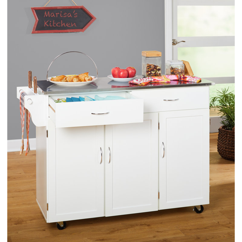 Garrettsville Kitchen Cart, White