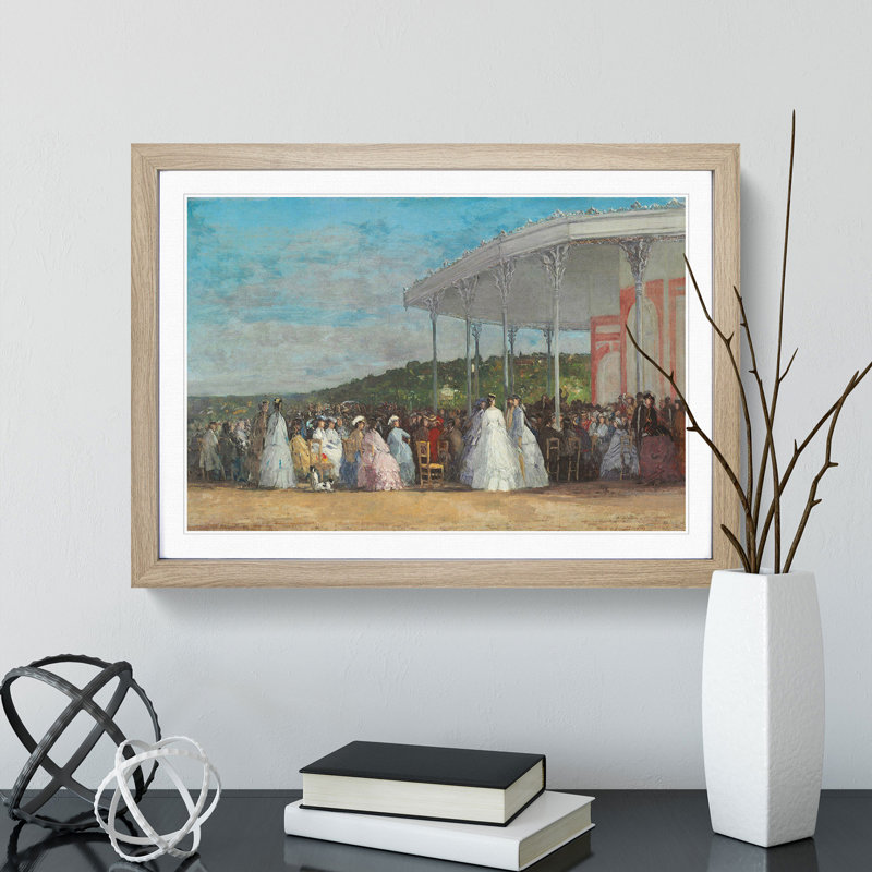 Concert at the Casino of Deauville by Eugene Boudin - Picture Frame Painting, 48cm H x 65cm W x 2cm D, Oak Framed