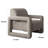 Kona Open Arm Accent Chair In Mink Polyester Fabric