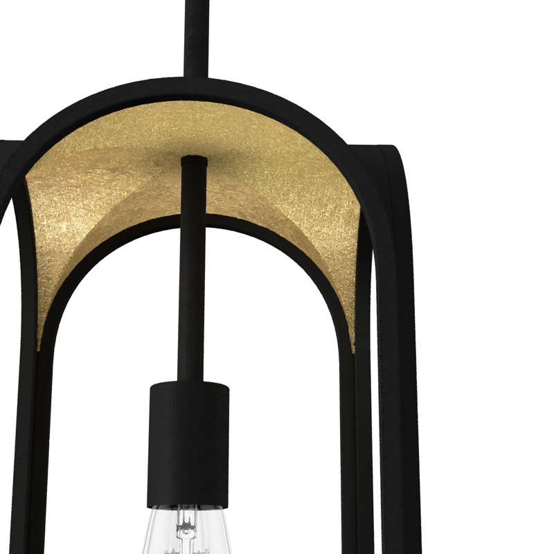 Dukestown 1 Light Lantern Mini Pendant, Natural Iron/Gold Leaf