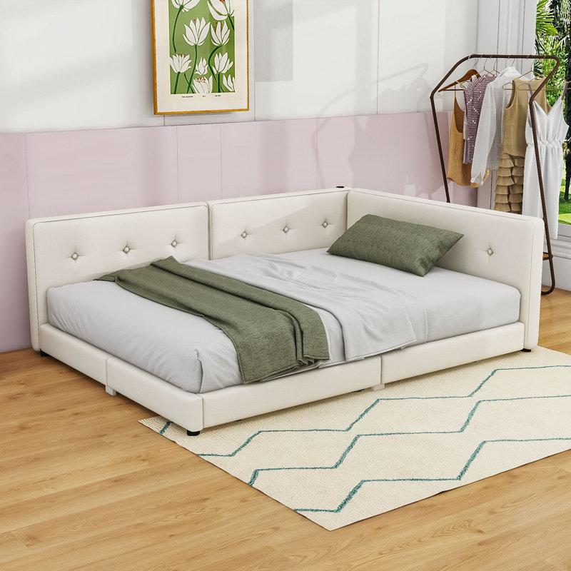 Lit plateforme tapissier Buhs, Grand