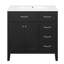 Ensemble de meuble-lavabo noir 36 po avec lavabo 36 po - Armoire avec tiroirs, structure solide et panneau de fibres à densité moyenne