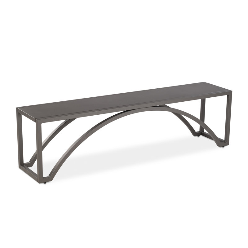 Melea Metal Bench, Taupe