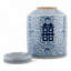 Porcelain Tea Jar with Floral Lattice Pattern