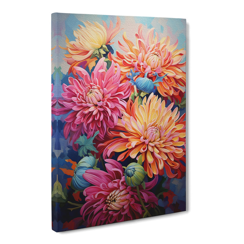 Chrysanthemums Contemporary - Wrapped Canvas, 50cm H x 35cm W x 3cm D
